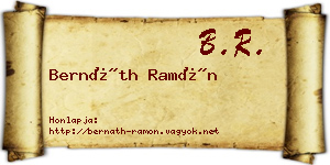 Bernáth Ramón névjegykártya